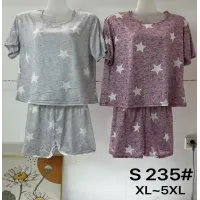 Жіноча бамбукова піжама з шортами в зоряний принт XL–5XL оптом