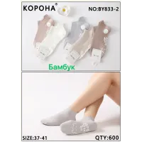 Женские бамбуковые носки с силиконовыми тормозами Корона BY833-2 37-41 оптом