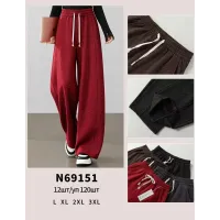 Жіночі широкі спортивні штани зі стразами N69151 L-3XL