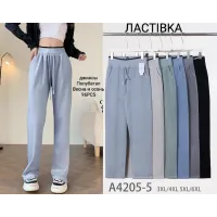 Женские джинсы оптом A4205-5 больших размеров 3XL-6XL прямые на резинке