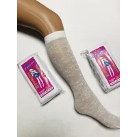 Гольфы для девочек капроновые белые ажурные.