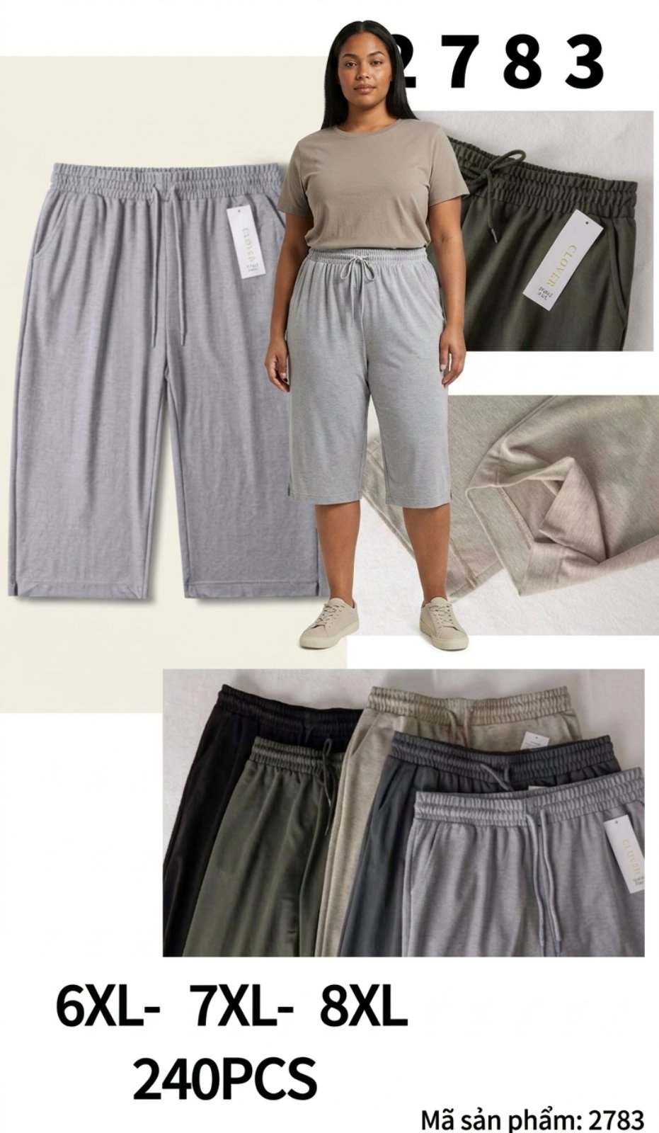 Женские бриджи батал 2783 6XL-8XL оптом | Трикотажные бриджи больших размеров